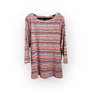 Emily Daniels Multi Stripe Boat Neck Top – Size L (NWT)